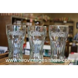 Imperial Glass Libbey Coca Cola Green Verde Vintage Glasses
